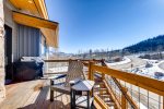 Sunny deck with mountain views